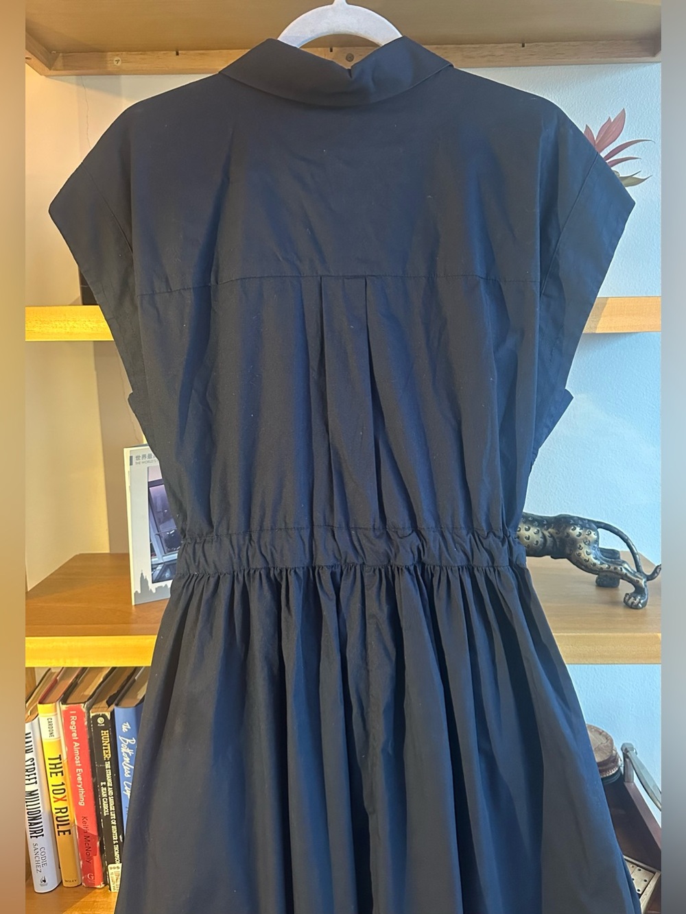 Mint Velvet Navy Blue Midi Shirt Dress with Drawstring Waist - size 12 - Picture 12 of 12